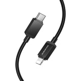 Cablu Borofone de date Placer Series (BX120), Type-C to Lightning, Aliaj aluminiu Shell, Nylon Braided Cable, 27W, 1m, negru