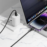 Cablu Borofone de date Placer Series (BX120), Type-C to Lightning, Aliaj aluminiu Shell, Nylon Braided Cable, 27W, 1m, negru