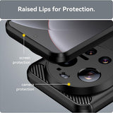 Husa pentru Xiaomi 17 Ultra, Techsuit Carbon Silicone, albastru
