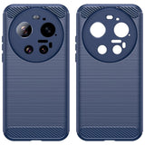 Husa pentru Xiaomi 17 Ultra, Techsuit Carbon Silicone, albastru
