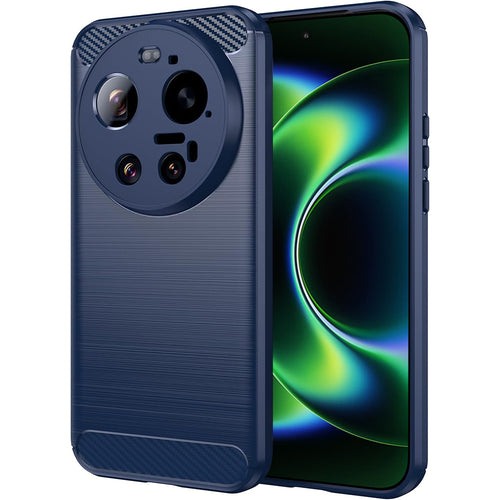 Husa pentru Xiaomi 17 Ultra, Techsuit Carbon Silicone, albastru