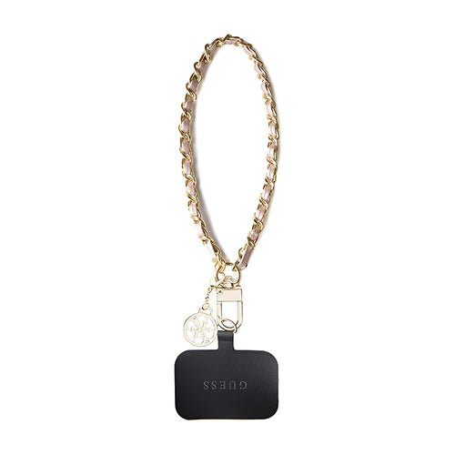 Guess Hand Strap Saffiano 4G Charm (GUOUCHSAMC4P), Universal, Saffiano Eco-Leather, Negru