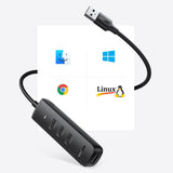 Hub USB UGREEN Connection Hub CM416 (10915), USB 3.0 to 4x USB, Type-C 5Gbps, 0.25m, negru