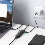 Hub USB UGREEN Connection Hub CM416 (10915), USB 3.0 to 4x USB, Type-C 5Gbps, 0.25m, negru