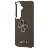 Husa pentru Samsung Galaxy S26, Guess Grained Big 4G Metal Logo (GUHCS26S5PS4RGGW), maro