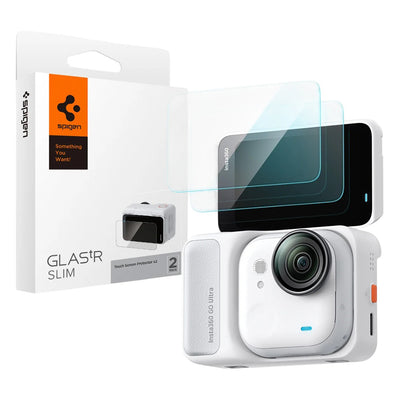 Spigen (2 pack) Glas.tR Slim, Back Screen (AGL11171), Insta360 Go Ultra, Clear