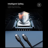 Cablu Spigen de date Essential EB10010CCA (ACA11103), Incarcare rapida, Type-C to Type-C, Nylon Cable, 100W, 480Mbps, 1m, negru