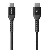 Cablu Spigen de date Essential EB10010CCA (ACA11103), Incarcare rapida, Type-C to Type-C, Nylon Cable, 100W, 480Mbps, 1m, negru