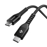 Cablu Spigen de date Essential EB10010CCA (ACA11103), Incarcare rapida, Type-C to Type-C, Nylon Cable, 100W, 480Mbps, 1m, negru