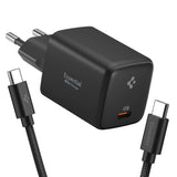 Incarcator retea Spigen Essential EE451EU (ACH09474), USB-C cu Type-C Cable, Incarcare rapida, Quantum Boost, 45W, negru