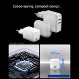 Incarcator retea Spigen Essential EE451EU (ACH09473), USB-C cu Type-C Cable, GaN, Incarcare rapida, Quantum Boost, 45W, alb