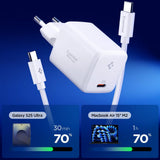 Incarcator retea Spigen Essential EE451EU (ACH09473), USB-C cu Type-C Cable, GaN, Incarcare rapida, Quantum Boost, 45W, alb