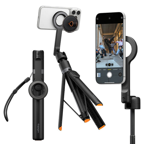 Selfie stick Spigen S582W (AMP11372), MagSafe Compatible, cu Tripod, Stable, Bluetooth, negru