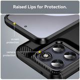 Husa pentru Motorola Moto G77, Techsuit Carbon Silicone, negru