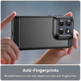 Husa pentru Motorola Moto G77, Techsuit Carbon Silicone, negru