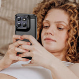 Husa pentru Motorola Moto G77, Techsuit Carbon Silicone, negru