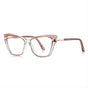 Techsuit Anti-Blue Light Glasses Reflex PC (2271), pentru Women, Rectangle, TR90&Metal Frame, AC Lens, Transparent/Maro