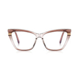 Techsuit Anti-Blue Light Glasses Reflex PC (2271), pentru Women, Rectangle, TR90&Metal Frame, AC Lens, Transparent/Maro