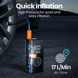 Techsuit Car Compressor GoInflate (AI1), Wireless, cu Flashlight, 4000mAh, Baterie externa, 17L/min Airflow, 150PSI, Negru
