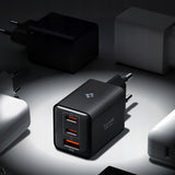 Incarcator retea Spigen Essential EE473EU (ACH09465), USB, 2x Type-C, Incarcare rapida, Quantum Boost, 47W, negru