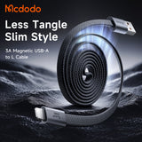 Cablu Mcdodo de date Self-Winding Series (CA-1160), USB-A to Lightning, 3A, 1m, negru