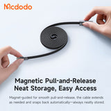 Cablu Mcdodo de date Self-Winding Series (CA-1160), USB-A to Lightning, 3A, 1m, negru