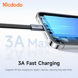 Cablu Mcdodo de date Self-Winding Series (CA-1160), USB-A to Lightning, 3A, 1m, negru