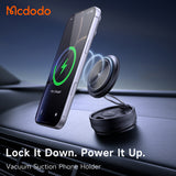 Suport auto Mcdodo cu Incarcare Wireless (CH-8610), pentru Bord, Sigur Prindere, 360A° Vacuum Suction Magnetic, 15W, negru