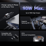 Incarcator auto Mcdodo Gana Series (CC-3110), 2x Type-C, USB, 90W, Aliaj aluminiu, 12-24V, negru