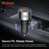 Incarcator auto Mcdodo Gana Series (CC-3110), 2x Type-C, USB, 90W, Aliaj aluminiu, 12-24V, negru