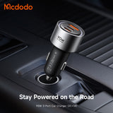 Incarcator auto Mcdodo Gana Series (CC-3110), 2x Type-C, USB, 90W, Aliaj aluminiu, 12-24V, negru