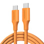 Cablu UGREEN de date L502 (95493), Type-C to Type-C, Incarcare rapida, 5A, 100W, 480Mbps, 1m, Nylon, portocaliu