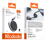 Cablu Mcdodo de date Self-Winding Series (CA-1200), USB to Type-C, Ultra-Thin Magnetic, 6A, 1m, negru