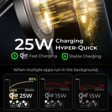 Suport auto cu incarcare wireless Lisen cu Incarcator wireless W608 Pro (YL0225090001), Ventuza, 25W, Qi2.2, negru