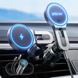 Suport auto cu incarcare wireless Lisen cu Incarcator wireless W704 Pro (YL0225090003), pentru Grila ventilatie, 25W, Qi2.2, negru