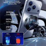 Suport auto cu incarcare wireless Lisen cu Incarcator wireless W116 (YL0225060018), pentru Air vent / Bord, cu Cooling Fan, 25W, Qi2.2, negru