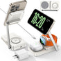 Suport de birou Lisen Desktop Stand cu Wireless Charging 3in1 (YL0223110006), cu 20W Adapter, Dual Hinges, MagSafe 15W, Pliabil, alb