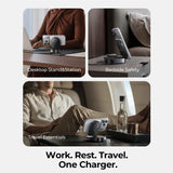Incarcator wireless Lisen W121 3-in-1 (YL0325080017), cu 45W Adapter, Incarcare rapida, MagSafe 25W, Qi2.2, negru