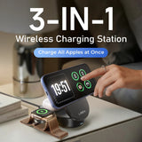 Incarcator wireless Lisen W121 3-in-1 (YL0325080017), cu 45W Adapter, Incarcare rapida, MagSafe 25W, Qi2.2, negru