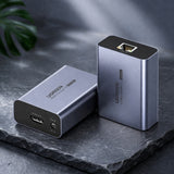 Adaptor UGREEN Adapter CM455 (20519EU), HDMI Over Ethernet Extender, Full HD, 0.7m, Gri