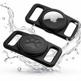 Techsuit AirTag Dog Collar Holder BuddyGuard (DG1), Full Body Cover, Waterproof, pentru Collars 0.6–1.3 Wide, Negru