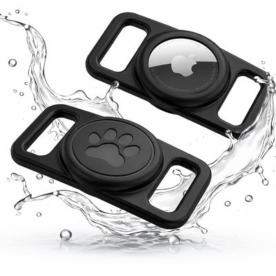 Techsuit AirTag Dog Collar Holder BuddyGuard (DG1), Full Body Cover, Waterproof, pentru Collars 0.6–1.3 Wide, Negru