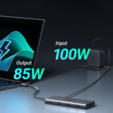 Hub USB UGREEN CM639 (15534), Type-C to 3x USB, 2x Type-C, 2x HDMI, RJ45, SD/TF Card, PD100W, 1000Mbps, 8K, gri