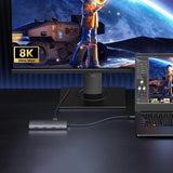 Hub USB UGREEN CM639 (15534), Type-C to 3x USB, 2x Type-C, 2x HDMI, RJ45, SD/TF Card, PD100W, 1000Mbps, 8K, gri