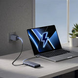 Hub USB UGREEN CM639 (35625), Type-C to 2x USB, 3x USB-C, 2x HDMI, 1x DisplayPort, 4K@30 Hz, PD100W, 10Gbps, negru