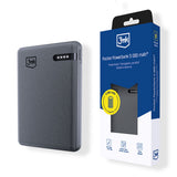 Baterie Externa 3mk Pocket, Type-C, 5000mAh, 2.4A Max, 12W, ABS, Eco-Leather, Negru