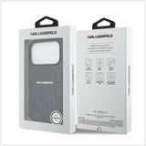 Husa pentru iPhone 17 Pro, Karl Lagerfeld Leather KL Monogram Logo MagSafe (KLHMP17L5PGKLMCB), albastru