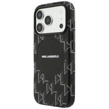 Husa pentru iPhone 17 Pro, Karl Lagerfeld Leather KL Monogram Logo MagSafe (KLHMP17L5PGKLMCK), negru