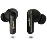 Casti wireless Guess Script Metal Logo (GUTWSX45PGSK), Bluetooth V5.4, TWS, cu Microfon, Type-C, 400mAh, negru