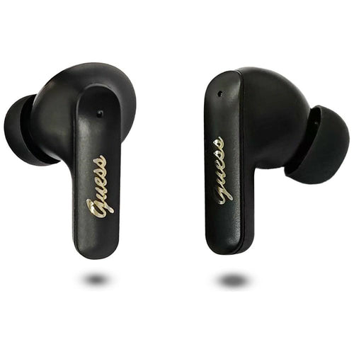 Casti wireless Guess Script Metal Logo (GUTWSX45PGSK), Bluetooth V5.4, TWS, cu Microfon, Type-C, 400mAh, negru